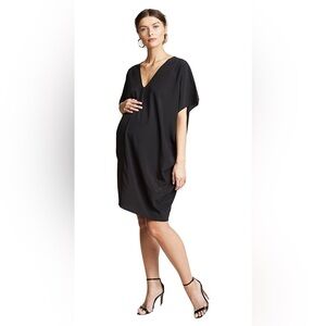 Hatch the Slouch Dress Black V-Neck Maternity One Size O/S